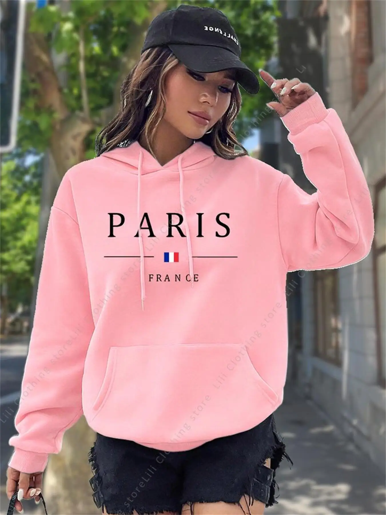 Felpa con Cappuccio PARIS con  - Winter Clothing Drawing recensione e prezzo